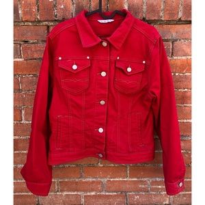 CAbi Classic Red Denim Jacket